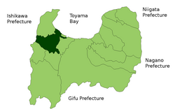 Location of Takaoka in Toyama