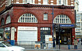 The Elephant and Castle tube station at the southeast end of London Road.