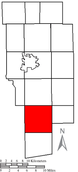 Location of Green Township in Ashland County