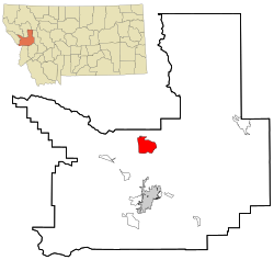 Location in Missoula County and the state of Montana