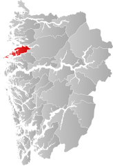 Lage der Kommune in der Provinz Vestland