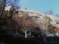 Mittelalterliche Wehrmauer vom Nonnberg auf die Festung Hohensalzburg