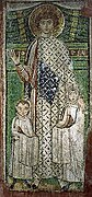 Ο Άγιος Γεώργιος (ή Δημήτριος) προστάτης των παιδιών, ψηφιδωτό στον Άγιο Δημήτριο Θεσσαλονίκης