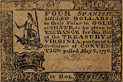 Virginia 4-Dollars 1776 obv