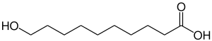 Strukturformel von 10-Hydroxydecansäure