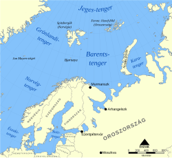 A Barents-tenger térképe