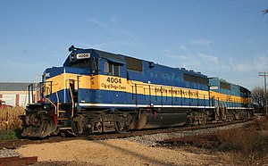 Two DM&E locomotives in Illinois