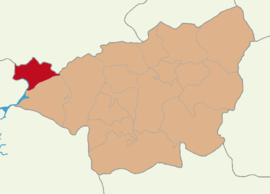 Map showing Çüngüş District in Diyarbakır Province