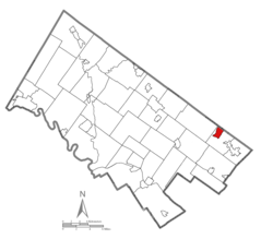 Location of Hatboro in Montgomery County, Pennsylvania