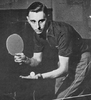 Johnny Leach playing table tennis as a young man