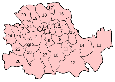 Die Stadtbezirke der County of London