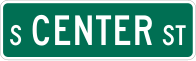 Straßennamensschild (nach MUTCD D-3)