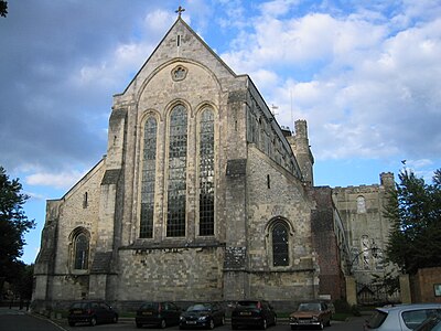 The West window of Romsey Abbey