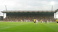 Watford playing in front of the Rookery End at Vicarage Road