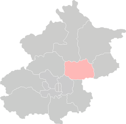 Location of Shunyi District in Beijing