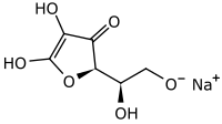 Structuurformule van natriumerythorbaat