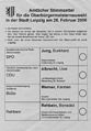 2006 yılında Leipzig, almanya'dan oy pusulası
