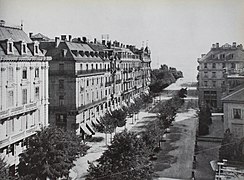 Obere (südliche) Bahnhofstrasse. Blick zum Zürichsee. Um 1900