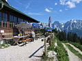 The terrasse of the Vorderkaiserfelden Hut