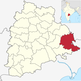 Positionskarte des Distrikts Bhadradri Kothagudem