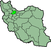 Kazvin Eyaletinin İran'daki konumu.