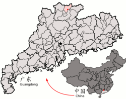 Location in Guangdong