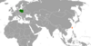 Location map for Poland and Taiwan.