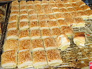 Typical Israeli Bourekas with sesame seeds