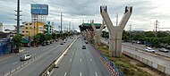 Rama II Road with Rama III-Dao Khanong-Outer Ring Road Expressway under construction.