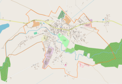 Mapa konturowa Reska, blisko centrum na prawo u góry znajduje się punkt z opisem „Resko Północne Wąskotorowe”