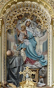 Our Lady of the Rosary, altarpiece by Josef Mersa (1905)