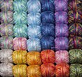 Dyed silk yarns