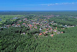 Aerial view of Wielgowo from the south