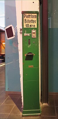 Norwegischer Automat für Bahnsteigkarten