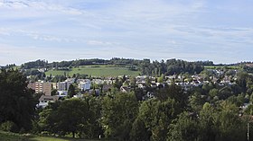 Ansicht von Südosten auf einen Teil der Gemeinde Bremgarten