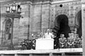 Julius Streicher speaking in front of the synagogue, August 10, 1938.