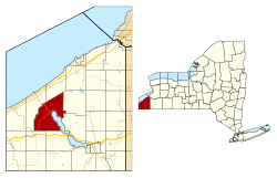 Location of Chautauqua in Chautauqua County, New York and New York