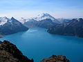 Image 3Garibaldi Lake in British Columbia, Canada, is impounded by lava flows comprising The Barrier (from Volcanogenic lake)