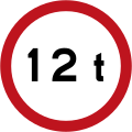 R23 No vehicles exceeding 12 tonnes