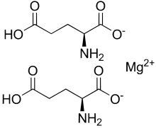 Structuurformule van magnesium(di)-L-glutamaat