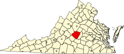 Karte von Buckingham County innerhalb von Virginia