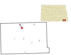 Location of Gwinner, North Dakota