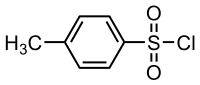 Structuurformule van p-tolueensulfonylchloride