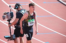 Pieter Sisk tijdens de WK U20 in Tampere, Finland.