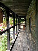 The wooden veranda