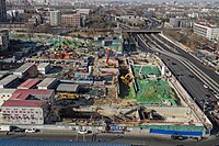 Line 8 construction site at Yongdingmenwai in March 2018, next to Beijing's central north-south axis.