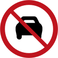 R10 No motor vehicles, except for two-wheeled motorcycles without side-car