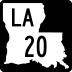 Louisiana Highway 20 marker