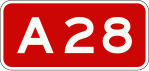 A28 motorway shield}}