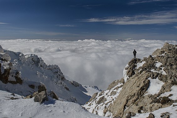 At the top of Mt Spathi, Crete. Photograph: Andloukakis